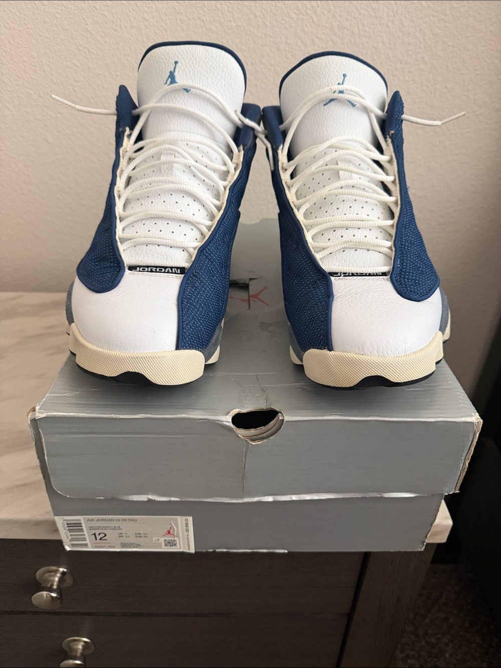 Jordan High-Top Sneakers in White and Navy